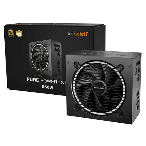 Be Quiet! 650W Pure Power 13 M PSU, Fully Modular, Semi-Passive Fan, 80+ Gold, ATX 3.1, PCIe 5.1 - HONORABLE VETERANS SOLUTIONS