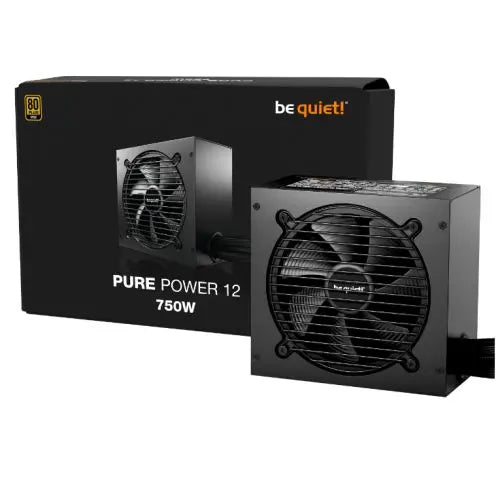 Be Quiet! 750W Pure Power 12 PSU, Fully Wired, Rifle Bearing Fan, 80+ Gold, ATX 3.1, PCIe 5.1 - HONORABLE VETERANS SOLUTIONS