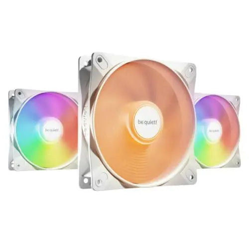 Be Quiet! (BL122) Light Wings LX 120mm PWM ARGB Case Fans (3 Pack), Rifle Bearing, Impeller w/ 16 LEDs, Daisy-Chain, Up to 1600 RPM, White - HONORABLE VETERANS SOLUTIONS
