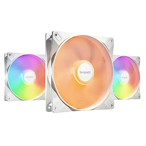 Be Quiet! (BL131) Light Wings LX 140mm PWM High-Speed ARGB Case Fans (3 Pack), Rifle Bearing, Impeller w/ 16 LEDs, Daisy-Chain, Up to 1800 RPM, White - HONORABLE VETERANS SOLUTIONS