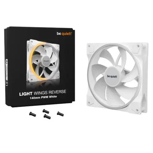Be Quiet! (BL135) Light Wings 140mm PWM Reverse Blade ARGB Case Fan, Rifle Bearing, 20 LEDs, Front & Rear Lighting, Daisy-Chain, Up to 1300 RPM, White - HONORABLE VETERANS SOLUTIONS