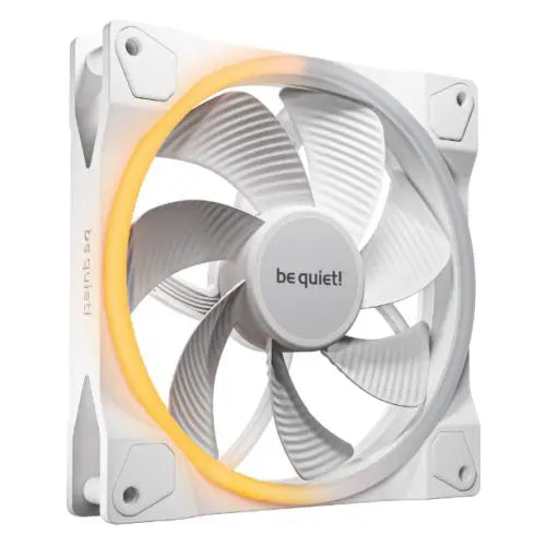 Be Quiet! (BL135) Light Wings 140mm PWM Reverse Blade ARGB Case Fan, Rifle Bearing, 20 LEDs, Front & Rear Lighting, Daisy-Chain, Up to 1300 RPM, White - HONORABLE VETERANS SOLUTIONS