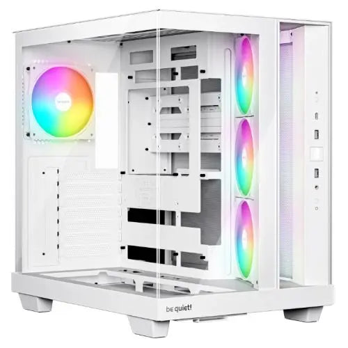 Be Quiet! Light Base 500 LX ARGB Gaming Case w/ Glass Front & Side, ATX, 4x ARGB Fans & ARGB Hub, USB-C 10Gbps, Asus BTF Compatible, White - HONORABLE VETERANS SOLUTIONS