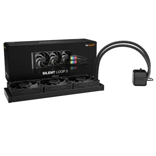 Be Quiet! Silent Loop 3 420mm ARGB Liquid CPU Cooler, 3-Chamber Pump, Large Fin Area, Silent Wings 4 PWM Fans, Black - HONORABLE VETERANS SOLUTIONS