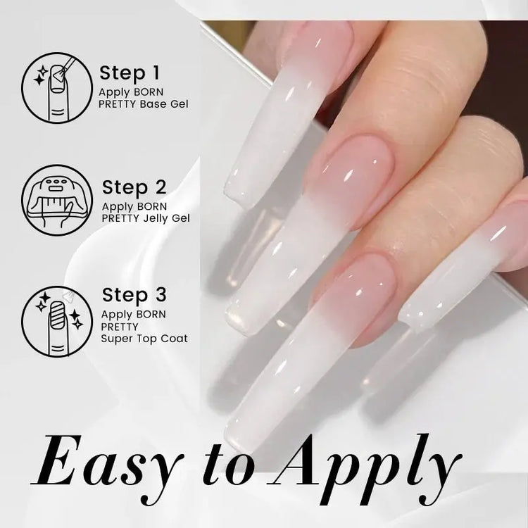 BORN PRETTY 10ml Milky Jelly White Gel Nail Polish Translucent Semi Permanent Soak Off UV LED Gel Varnish Manicure Nail Art - HONORABLE VETERANS SOLUTIONS