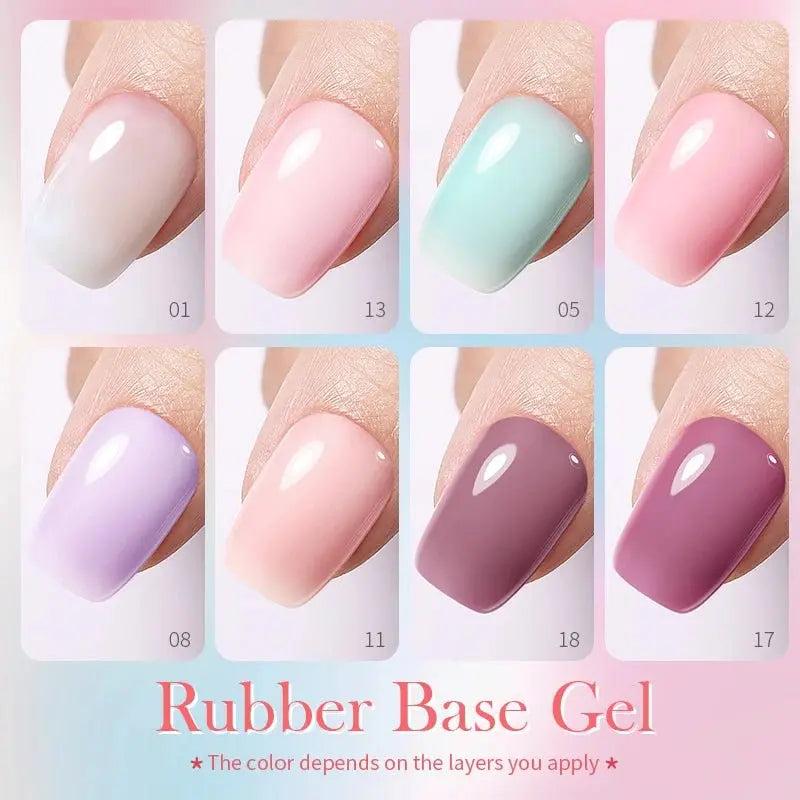 BORN PRETTY 15ml Milky Pink Rubber Base Gel Nail Polish Glitter Semi-Permanent Varnish Soak Off Self Leveling UV LED Polish - HONORABLE VETERANS SOLUTIONS