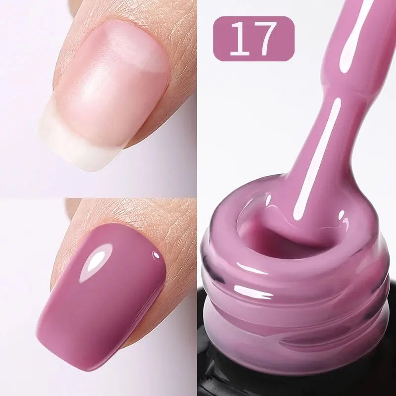 BORN PRETTY 15ml Milky Pink Rubber Base Gel Nail Polish Glitter Semi-Permanent Varnish Soak Off Self Leveling UV LED Polish - HONORABLE VETERANS SOLUTIONS