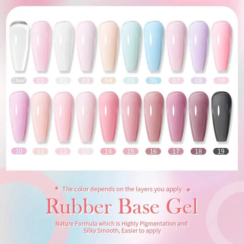 BORN PRETTY 15ml Milky Pink Rubber Base Gel Nail Polish Glitter Semi-Permanent Varnish Soak Off Self Leveling UV LED Polish - HONORABLE VETERANS SOLUTIONS