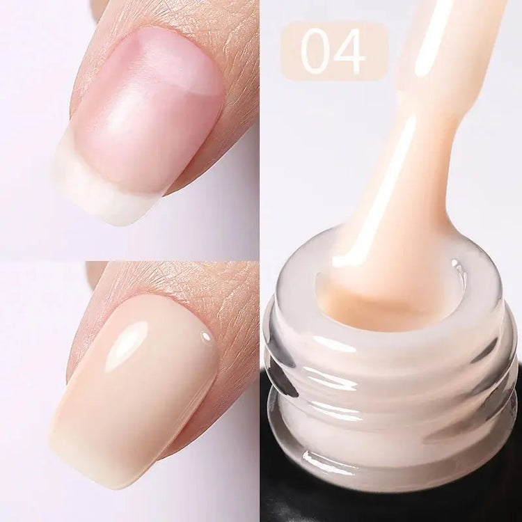 BORN PRETTY 15ml Milky Pink Rubber Base Gel Nail Polish Glitter Semi-Permanent Varnish Soak Off Self Leveling UV LED Polish - HONORABLE VETERANS SOLUTIONS