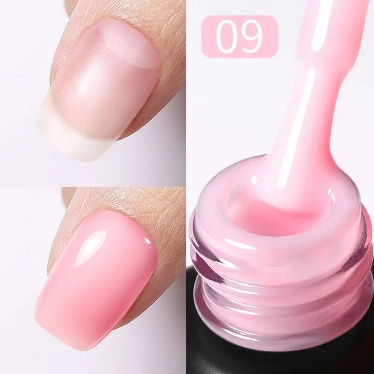 BORN PRETTY 15ml Milky Pink Rubber Base Gel Nail Polish Glitter Semi-Permanent Varnish Soak Off Self Leveling UV LED Polish - HONORABLE VETERANS SOLUTIONS
