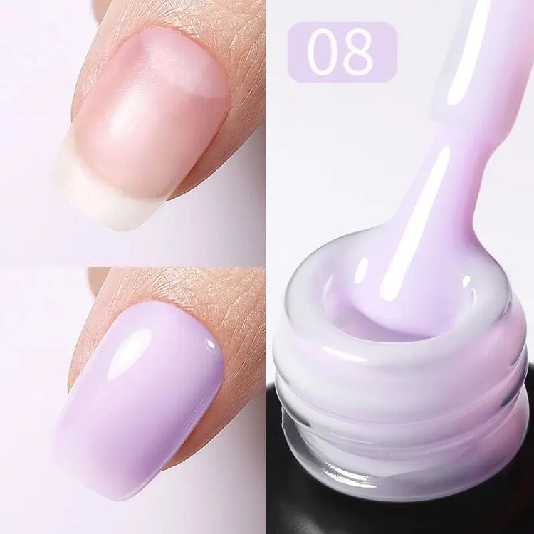 BORN PRETTY 15ml Milky Pink Rubber Base Gel Nail Polish Glitter Semi-Permanent Varnish Soak Off Self Leveling UV LED Polish - HONORABLE VETERANS SOLUTIONS