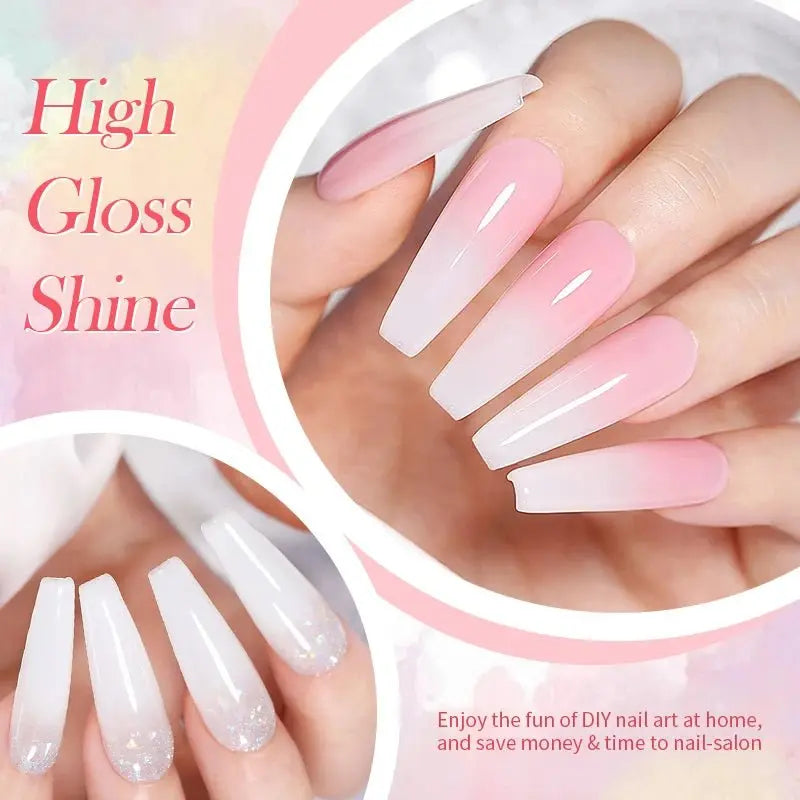 BORN PRETTY 15ml Milky Pink Rubber Base Gel Nail Polish Glitter Semi-Permanent Varnish Soak Off Self Leveling UV LED Polish - HONORABLE VETERANS SOLUTIONS