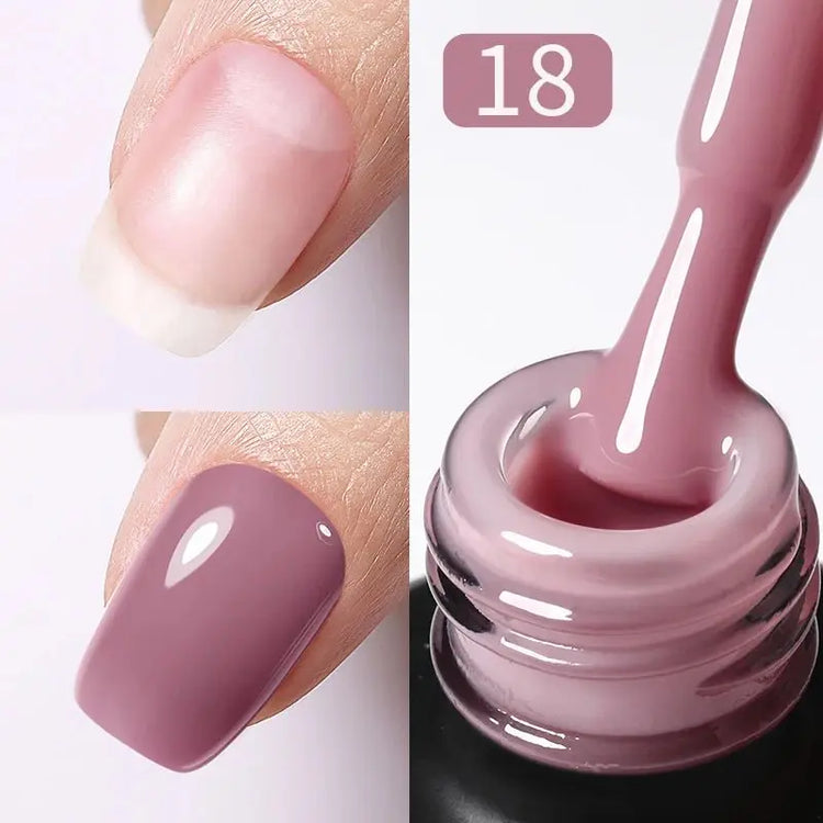 BORN PRETTY 15ml Milky Pink Rubber Base Gel Nail Polish Glitter Semi-Permanent Varnish Soak Off Self Leveling UV LED Polish - HONORABLE VETERANS SOLUTIONS