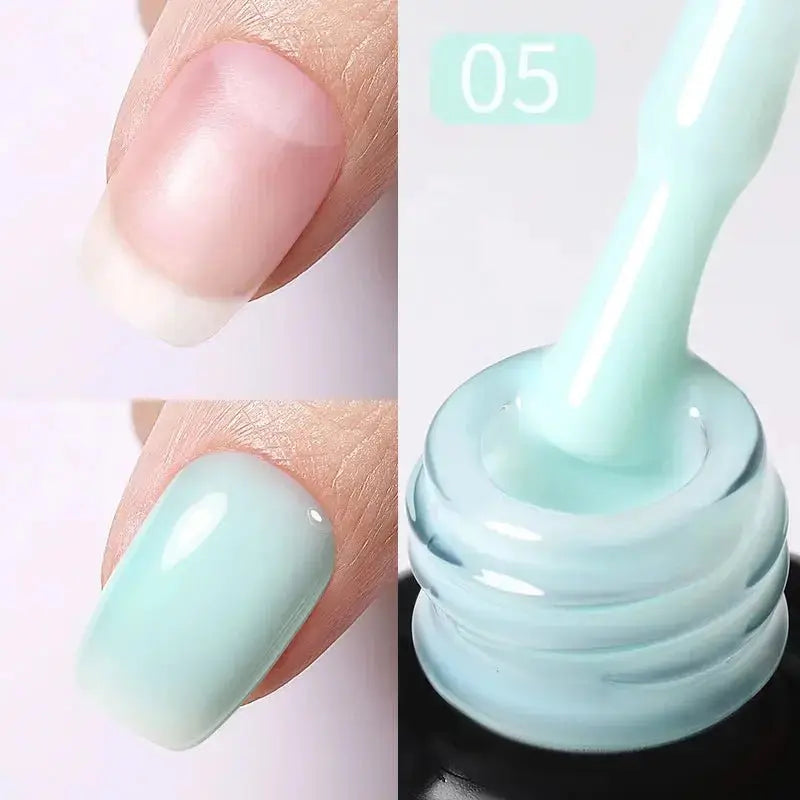 BORN PRETTY 15ml Milky Pink Rubber Base Gel Nail Polish Glitter Semi-Permanent Varnish Soak Off Self Leveling UV LED Polish - HONORABLE VETERANS SOLUTIONS
