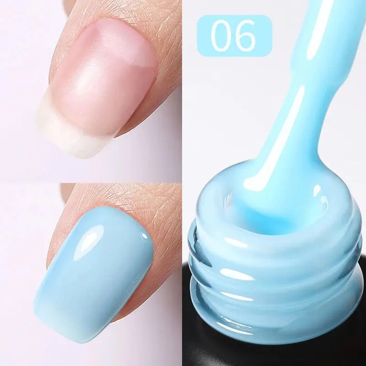 BORN PRETTY 15ml Milky Pink Rubber Base Gel Nail Polish Glitter Semi-Permanent Varnish Soak Off Self Leveling UV LED Polish - HONORABLE VETERANS SOLUTIONS