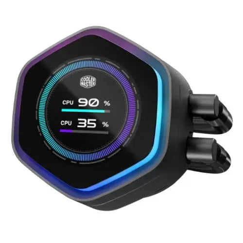 Cooler Master MasterLiquid 240 Atmos II LCD ARGB Liquid CPU Cooler, 240mm, Dual Chamber Design, Customisable LCD, Low Profile Pump, Black - HONORABLE VETERANS SOLUTIONS