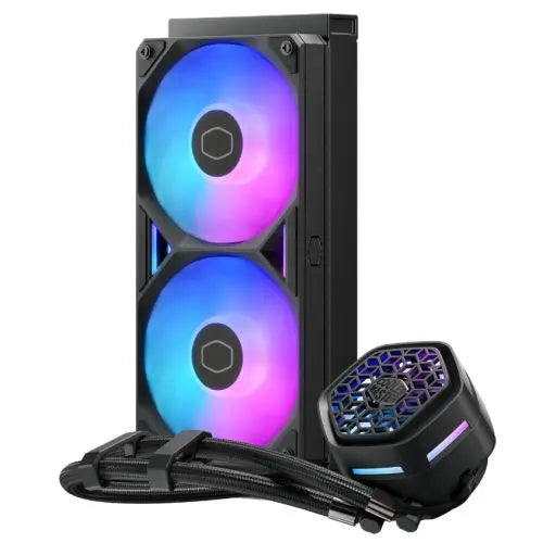 Cooler Master MasterLiquid 240 Atmos II VRM Fan ARGB Liquid CPU Cooler, 240mm, Dual Chamber Design, Low Profile Pump, Black - HONORABLE VETERANS SOLUTIONS