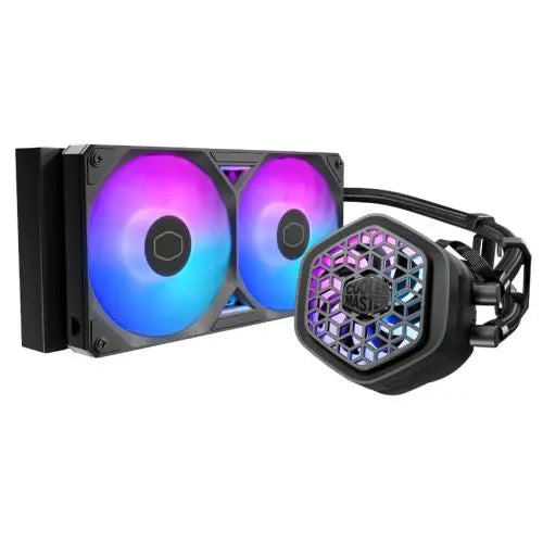 Cooler Master MasterLiquid 240 Atmos II VRM Fan ARGB Liquid CPU Cooler, 240mm, Dual Chamber Design, Low Profile Pump, Black - HONORABLE VETERANS SOLUTIONS