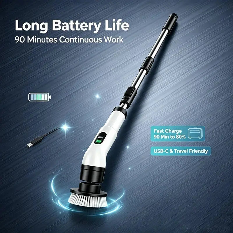 Cordless Household Spin Scrubber Kitchen Gadgets Hair Brushes Bathroom Broom Toilet Multipurpose Cleaning Brush Electric Mops - HONORABLE VETERANS SOLUTIONS