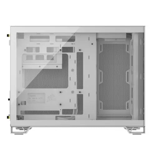 Corsair 2500D Airflow Dual Chamber Gaming Case w/ Glass Window, Micro ATX, Fully Mesh Panelling, USB-C, Asus BTF Compatible, White - HONORABLE VETERANS SOLUTIONS