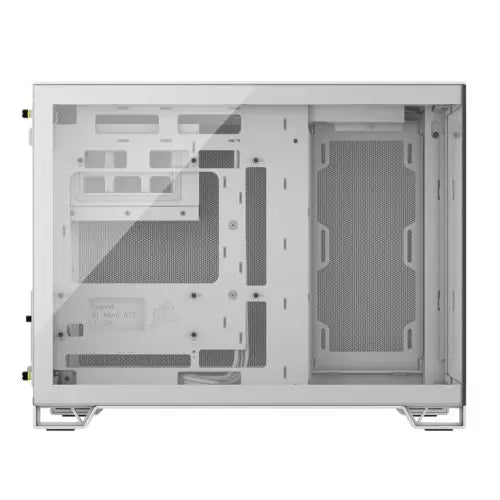 Corsair 2500X Dual Chamber Gaming Case w/ Glass Side & Front, Micro ATX, Mesh Panels, USB-C, Asus BTF Compatible, White - HONORABLE VETERANS SOLUTIONS