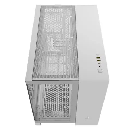 Corsair 2500X Dual Chamber Gaming Case w/ Glass Side & Front, Micro ATX, Mesh Panels, USB-C, Asus BTF Compatible, White - HONORABLE VETERANS SOLUTIONS