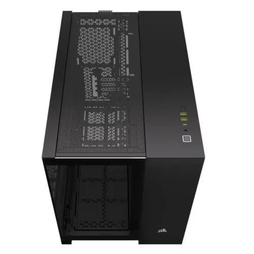 Corsair 2500X RGB Dual Chamber Gaming Case w/ Glass Side & Front, Micro ATX, 2x RGB Fans, Mesh Panels, USB-C, Asus BTF Compatible, Black - HONORABLE VETERANS SOLUTIONS