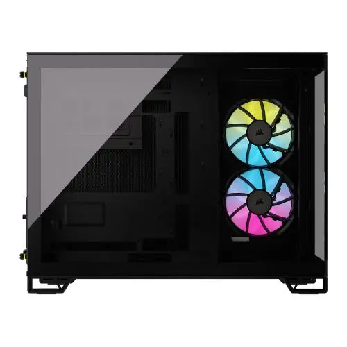 Corsair 2500X RGB Dual Chamber Gaming Case w/ Glass Side & Front, Micro ATX, 2x RGB Fans, Mesh Panels, USB-C, Asus BTF Compatible, Black - HONORABLE VETERANS SOLUTIONS