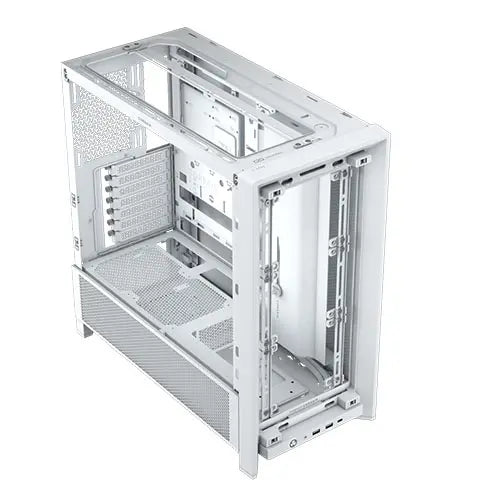 Corsair FRAME 4000D Modular Gaming Case w/ Glass Side, E-ATX, No Fans, InfiniRail Fan Mounting, USB-C, Asus BTF Compatible, White - HONORABLE VETERANS SOLUTIONS