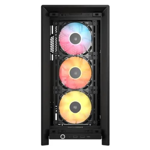 Corsair FRAME 4000D RS ARGB Modular Gaming Case w/ Glass Side, E-ATX, 3x ARGB Fans, InfiniRail Fan Mounting, USB-C, Asus BTF Compatible, Black - HONORABLE VETERANS SOLUTIONS