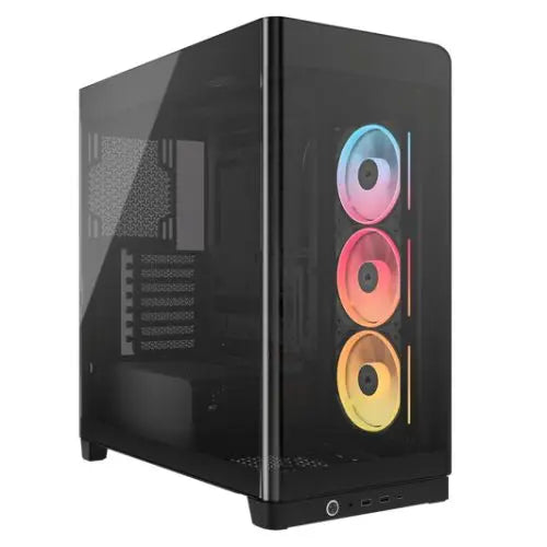 Corsair FRAME 4500X LX-R RGB LINK Gaming Case w/ Glass Side & Front, E-ATX, 3x LX120-R RGB Fans, InfiniRail Fan Mounting, USB-C, Asus BTF Compatible, Black - HONORABLE VETERANS SOLUTIONS