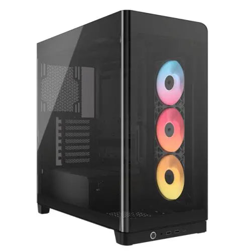Corsair FRAME 4500X RS-R ARGB Gaming Case w/ Glass Side & Front, E-ATX, 3x RS120-R ARGB Fans, InfiniRail Fan Mounting, USB-C, Asus BTF Compatible, Black - HONORABLE VETERANS SOLUTIONS