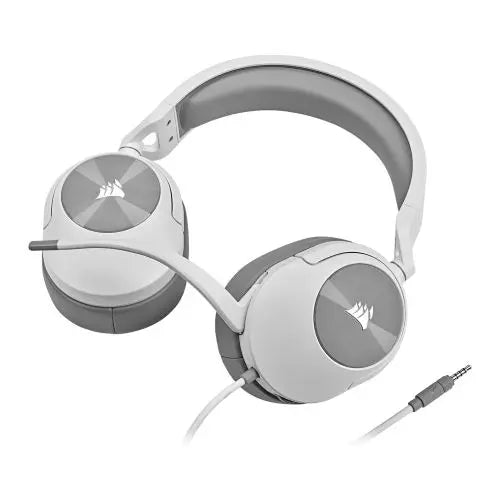 Corsair HS55 Stereo Gaming Headset, 3.5mm Jack, Lightweight, Flip-To-Mute Mic, Memory Foam Earpads, White - HONORABLE VETERANS SOLUTIONS