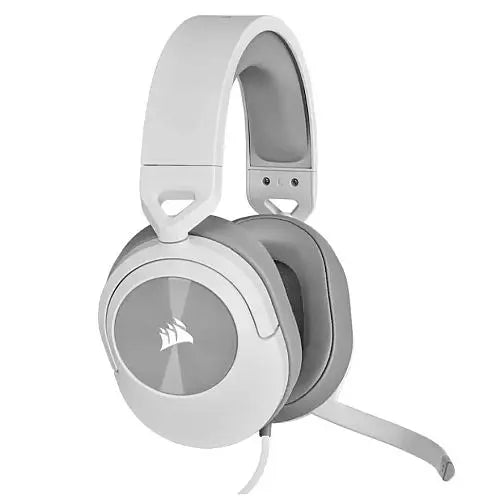 Corsair HS55 Stereo Gaming Headset, 3.5mm Jack, Lightweight, Flip-To-Mute Mic, Memory Foam Earpads, White - HONORABLE VETERANS SOLUTIONS