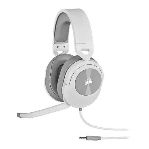 Corsair HS55 Stereo Gaming Headset, 3.5mm Jack, Lightweight, Flip-To-Mute Mic, Memory Foam Earpads, White - HONORABLE VETERANS SOLUTIONS