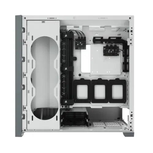 Corsair iCUE 5000X RGB Gaming Case w/ 4x Tempered Glass Panels, E-ATX, 3 x AirGuide RGB Fans, Lighting Node CORE included, USB-C, White - HONORABLE VETERANS SOLUTIONS