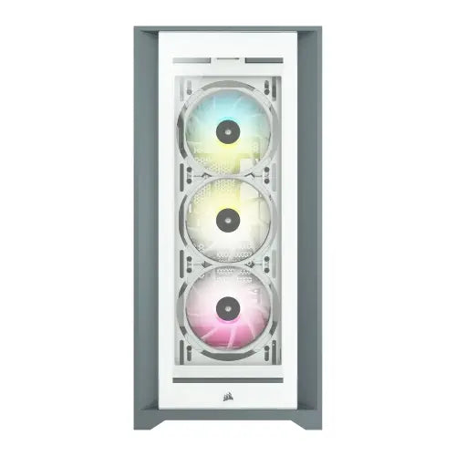 Corsair iCUE 5000X RGB Gaming Case w/ 4x Tempered Glass Panels, E-ATX, 3 x AirGuide RGB Fans, Lighting Node CORE included, USB-C, White - HONORABLE VETERANS SOLUTIONS