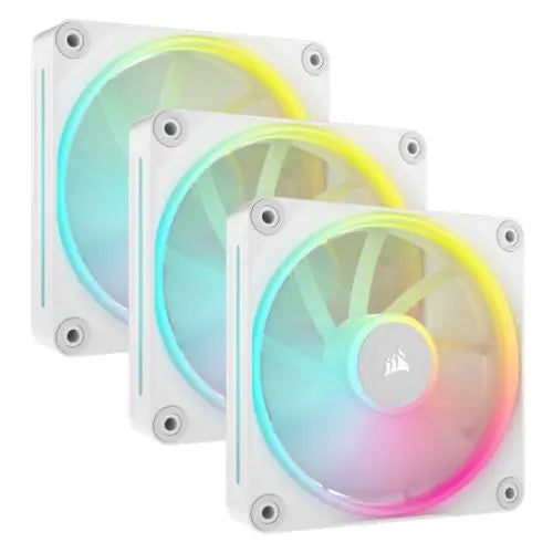 Corsair iCUE LINK LX120 120mm PWM RGB Case Fans (3-Pack), 18 RGB LEDs, Magnetic Dome Bearing, 2400 RPM, iCUE LINK Hub Included, White - HONORABLE VETERANS SOLUTIONS