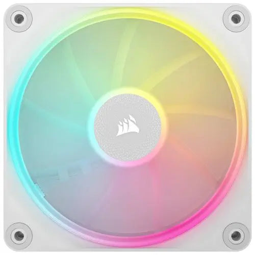 Corsair iCUE LINK LX120 120mm PWM RGB Case Fans (3-Pack), 18 RGB LEDs, Magnetic Dome Bearing, 2400 RPM, iCUE LINK Hub Included, White - HONORABLE VETERANS SOLUTIONS