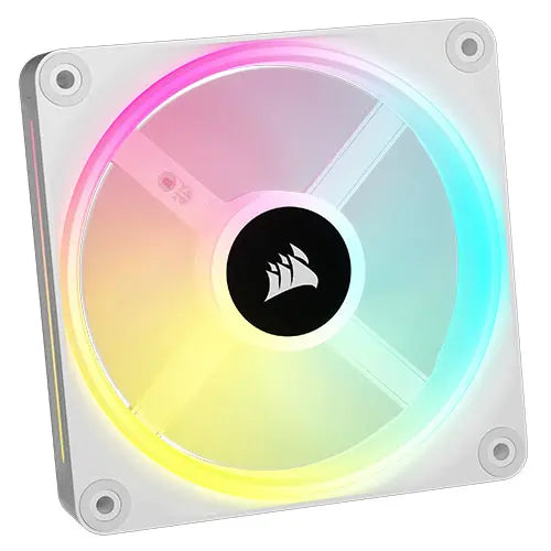 Corsair iCUE LINK QX120 120mm PWM RGB Case Fans (3 Pack), 34 RGB LEDs, Magnetic Dome Bearing, 2400 RPM, iCUE LINK Hub Included, White - HONORABLE VETERANS SOLUTIONS