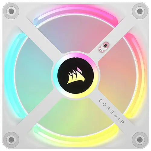 Corsair iCUE LINK QX120 120mm PWM RGB Case Fans (3 Pack), 34 RGB LEDs, Magnetic Dome Bearing, 2400 RPM, iCUE LINK Hub Included, White - HONORABLE VETERANS SOLUTIONS