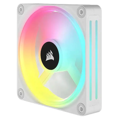 Corsair iCUE LINK QX120 120mm PWM RGB Case Fans (3 Pack), 34 RGB LEDs, Magnetic Dome Bearing, 2400 RPM, iCUE LINK Hub Included, White - HONORABLE VETERANS SOLUTIONS