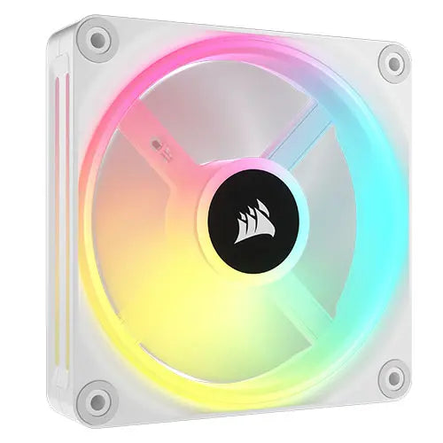 Corsair iCUE LINK QX120 120mm PWM RGB Case Fans (3 Pack), 34 RGB LEDs, Magnetic Dome Bearing, 2400 RPM, iCUE LINK Hub Included, White - HONORABLE VETERANS SOLUTIONS
