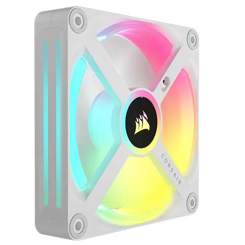Corsair iCUE LINK QX120 120mm PWM RGB Case Fans (3 Pack), 34 RGB LEDs, Magnetic Dome Bearing, 2400 RPM, iCUE LINK Hub Included, White - HONORABLE VETERANS SOLUTIONS