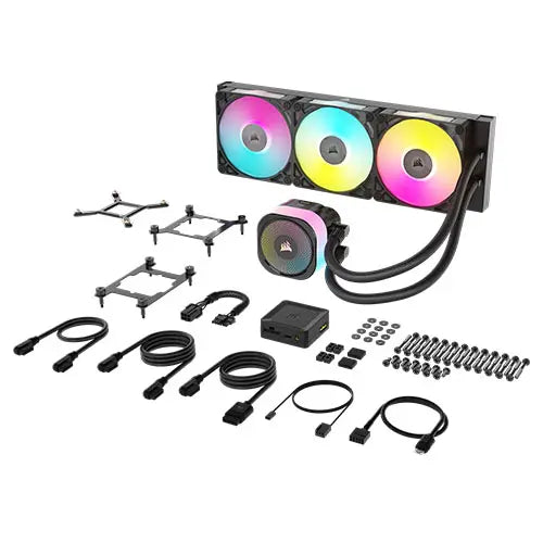 Corsair iCUE LINK TITAN 360 RX RGB Liquid CPU Cooler, RX120 RGB Magnetic Dome Fans, 20 LED Pump Head, iCUE LINK Hub Included, Black - HONORABLE VETERANS SOLUTIONS
