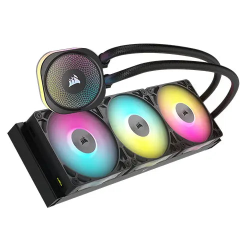 Corsair iCUE LINK TITAN 360 RX RGB Liquid CPU Cooler, RX120 RGB Magnetic Dome Fans, 20 LED Pump Head, iCUE LINK Hub Included, Black - HONORABLE VETERANS SOLUTIONS
