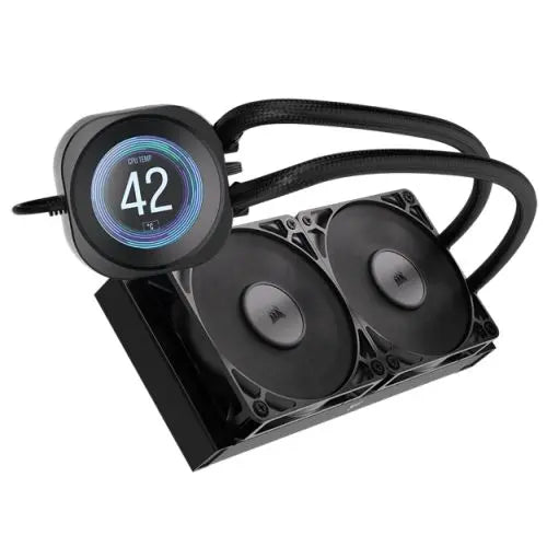 Corsair NAUTILUS 240 RS LCD Liquid CPU Cooler, Personalised LCD Screen, RS120 Magnetic Dome Fans, Daisy-Chain Connections, Black - HONORABLE VETERANS SOLUTIONS