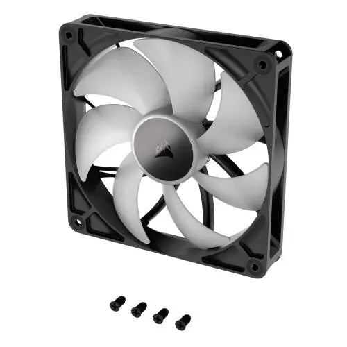 Corsair RS120 ARGB PWM 120mm Case Fan, Magnetic Dome Bearing, Daisy-Chain 4-Pin, 2100 RPM, AirGuide Tech, Black - HONORABLE VETERANS SOLUTIONS