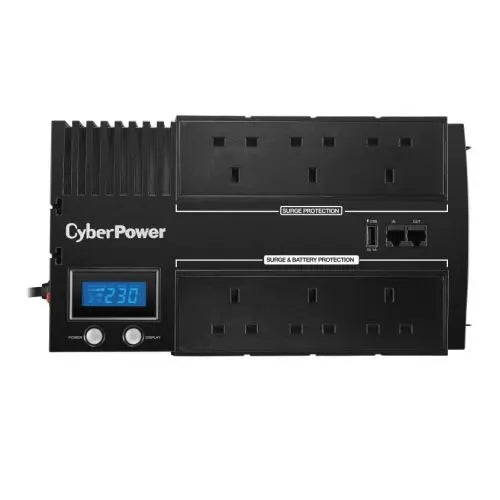 CyberPower BRICs 1000VA Line Interactive UPS, 600W, LCD Display, 6x UK Plug, AVR Energy Saving, Wall Mountable - HONORABLE VETERANS SOLUTIONS