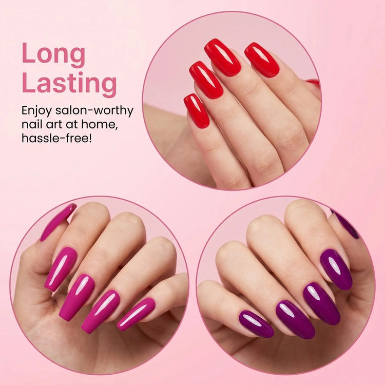Fashionable Nail Gel, 6-Pack, Highly Saturated, Long-Lasting and Durable, Salon Quality, Suitable for Nail Salons and Home DIY - HONORABLE VETERANS SOLUTIONS